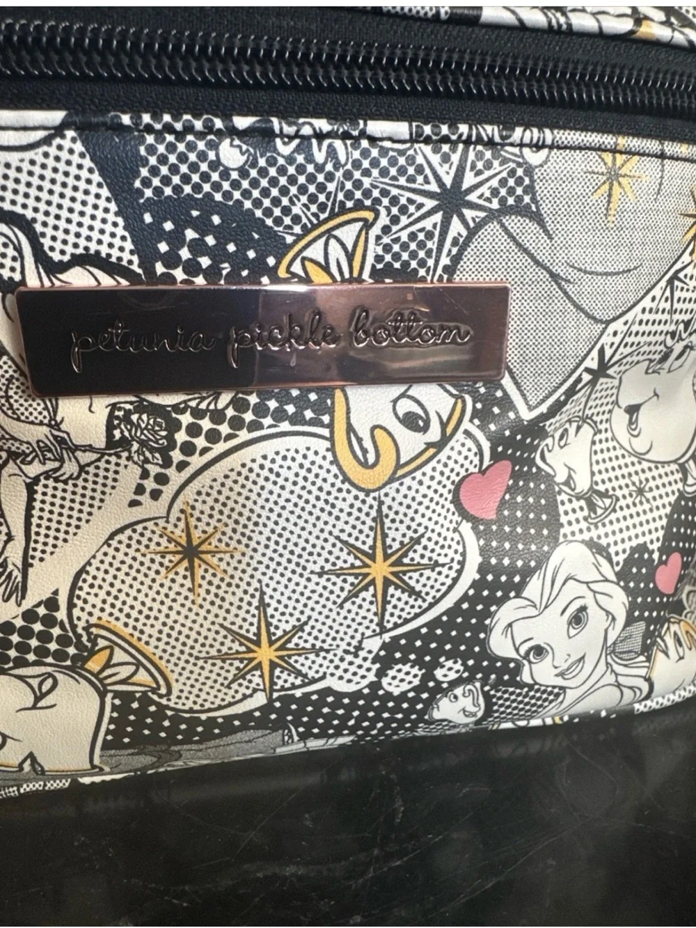 Petunia Pickle Bottom Beauty & the Beast  Cosmetic Case with Rose Gold Accents